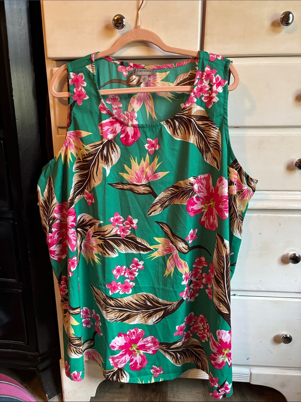 Catherines Green Floral Sleeveless Tunic